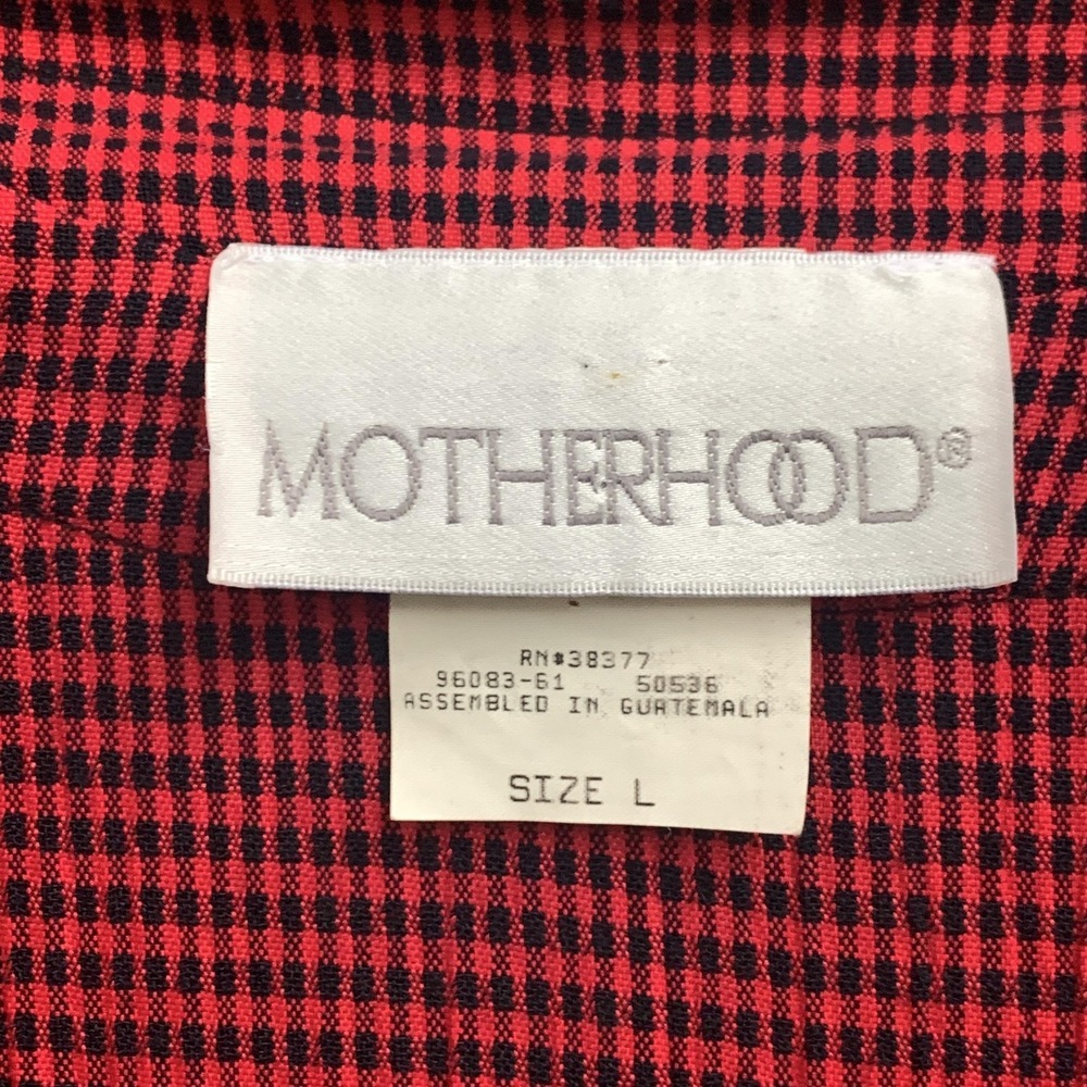 Motherhood Dress Women's Large Red Black Plaid Long Sleeve Maxi Maternity - Picture 13 of 14